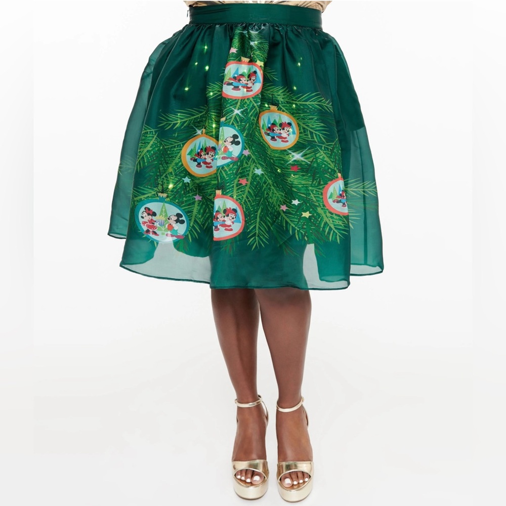 Light up holiday skirt with Mickey Mouse and friends